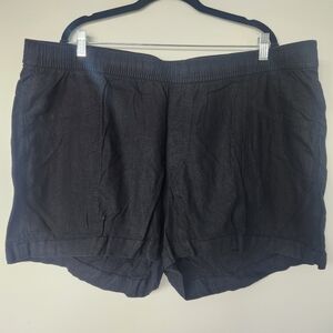 Old Navy Black High-Waist Linen-Blend Women's Shorts